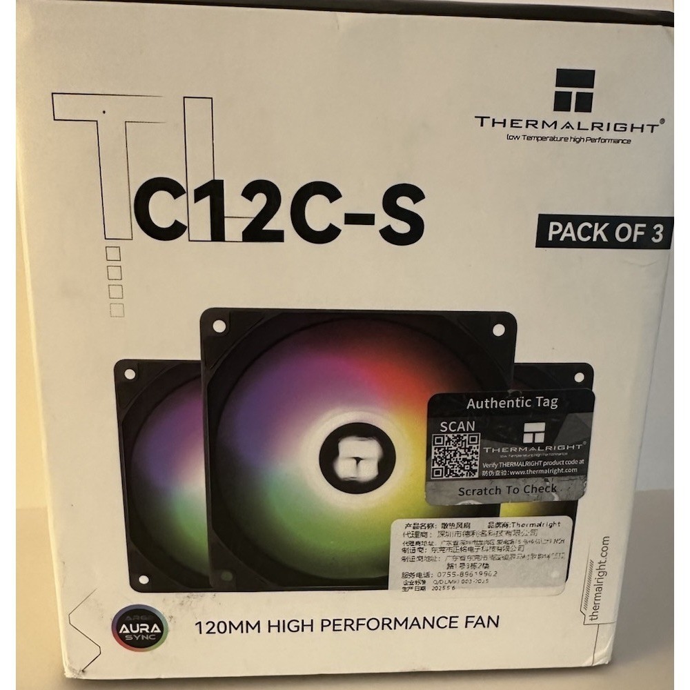 Thermalright TL-C12C-S CPU Fan 120mm RGB Case Cooler Fan,  Open Box
